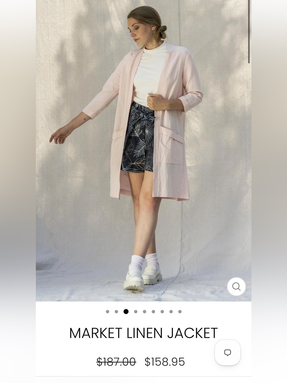 bodybag by Jude Clothing Pink Linen Jacket Small Made in Canada